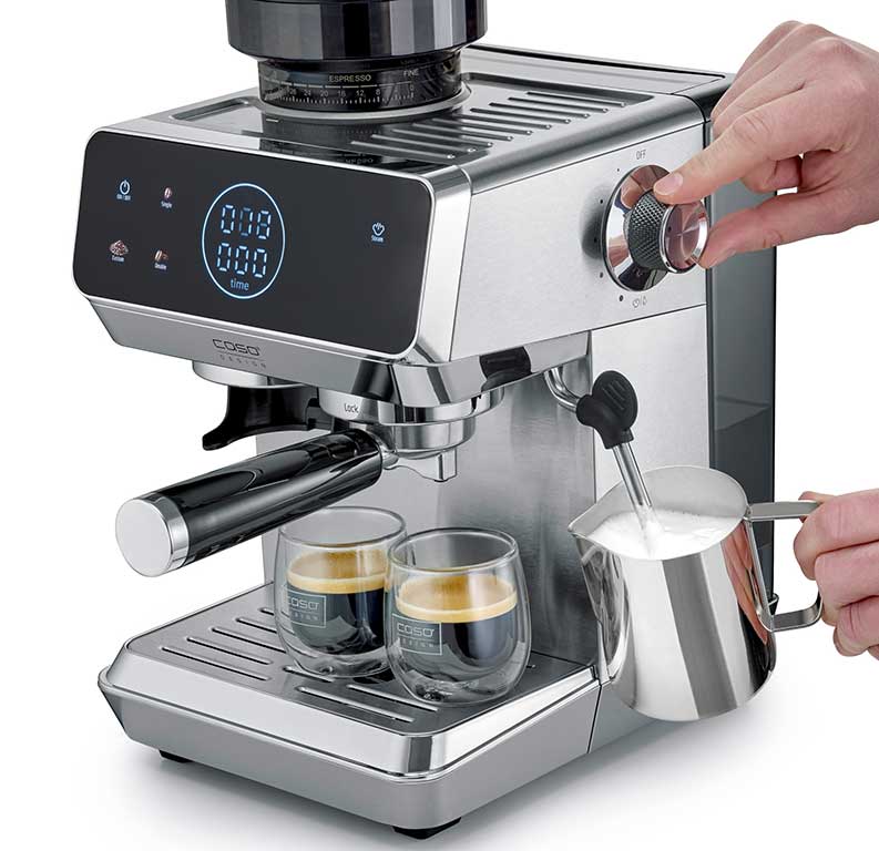 Caso Siebträger mit Schaumautomatik