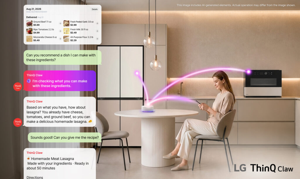 LG Thinq KI-Assistent hilft beim Kochen.