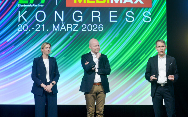 ElectronicPartner Vorstände Greta Ziob, Patrick van Tent und Matthias Assmann neim EP Kongress Ende März 2026