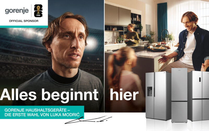 Luka Modrić ist in diesem Jahr das Markengesicht von Gorenje Hausgeräten